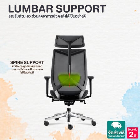 เก้าอี้สำนักงาน DF PROCHAIR รุ่น A-COR Chair H สีดำ_7
